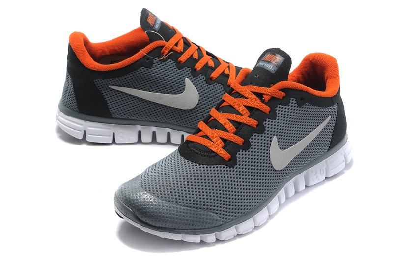 Nike Free 3.0 v2 Womens Shoes dark grey orange - Click Image to Close